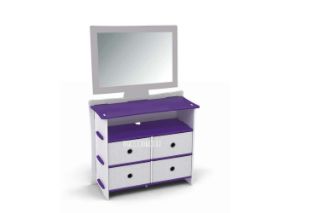 Picture of Legare Dressing Table in 3 Colour By Legaré *Tool Free - Purple-With Concave Mirror