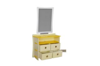 Picture of Legare Dressing Table in 3 Colour By Legaré *Tool Free - Yellow-With Straight Mirror