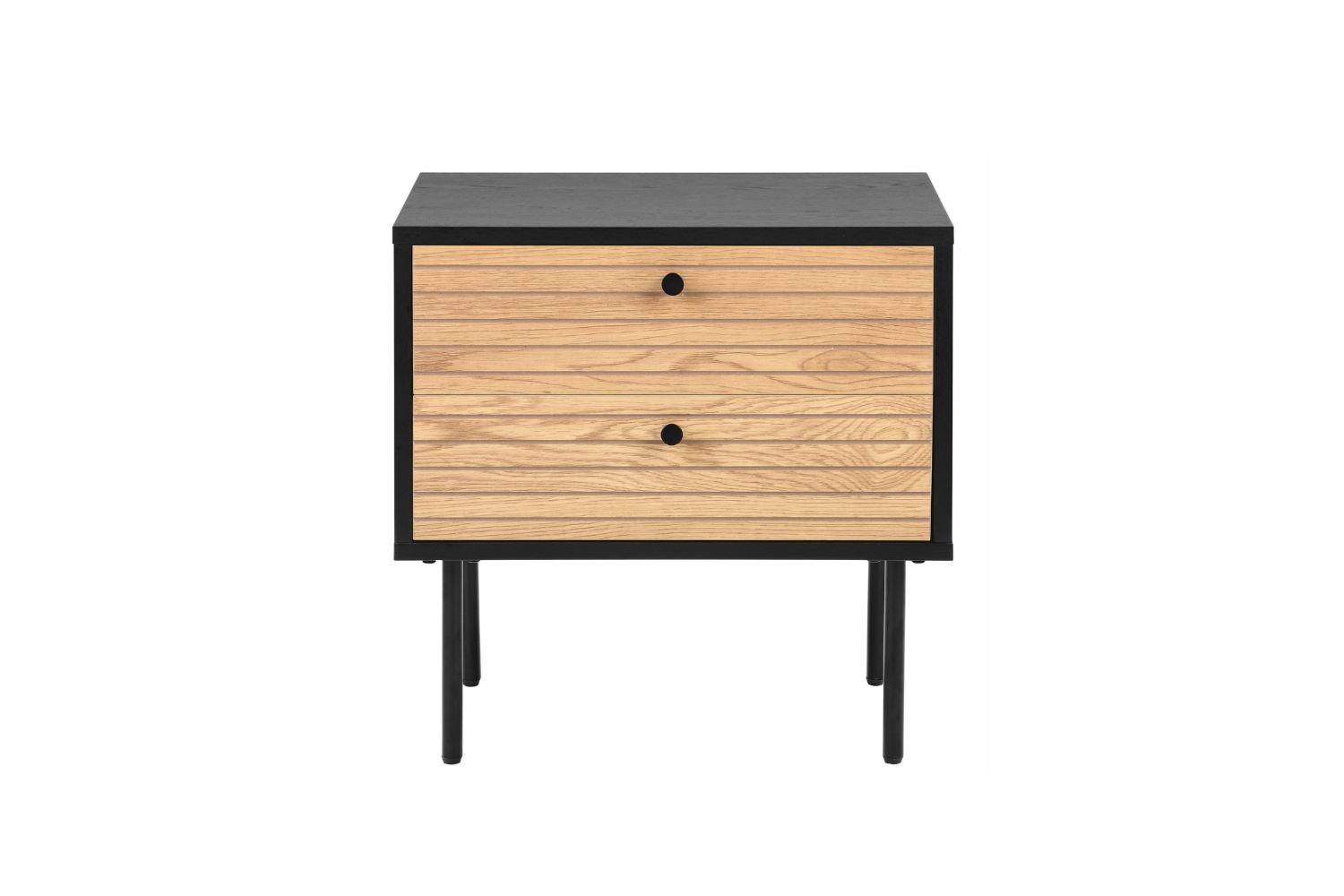 COLIN Bedside Table with Line Design (Black)