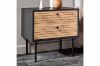 Picture of COLIN Bedside Table with Line Design (Black)