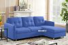 Picture of KAYDEN Sectional Sofa Bed with Storage - Facing Right (Blue)