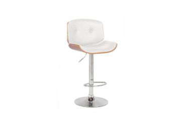 Picture of BOYLTON Bentwood Adjustable Swivel Gas Lift Bar Stool (White)