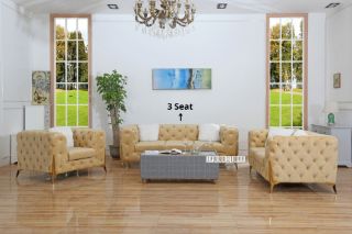 Picture of MANCHESTER Beige Sofa - 3 Seat