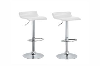 Picture of COSMO Adjustable Swivel Gas Lift Bar Stool (White) - 2 Stools in 1 Carton
