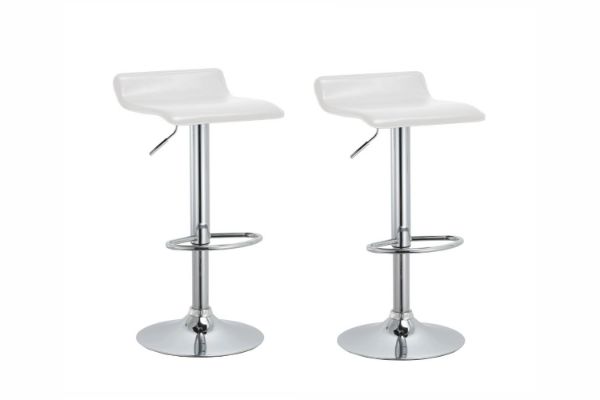 Picture of COSMO Adjustable Swivel Gas Lift Bar Stool (White) - 2 Stools in 1 Carton