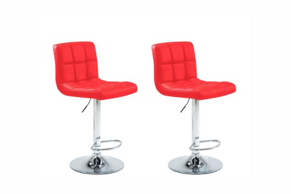 Picture of NEBULA Adjustable Swivel Gas Lift Bar Stool - Set of 2 (Red)