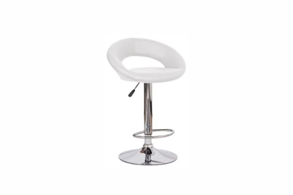 Picture of STANFORD Adjustable Swivel Gas Lift Bar Stool (White)