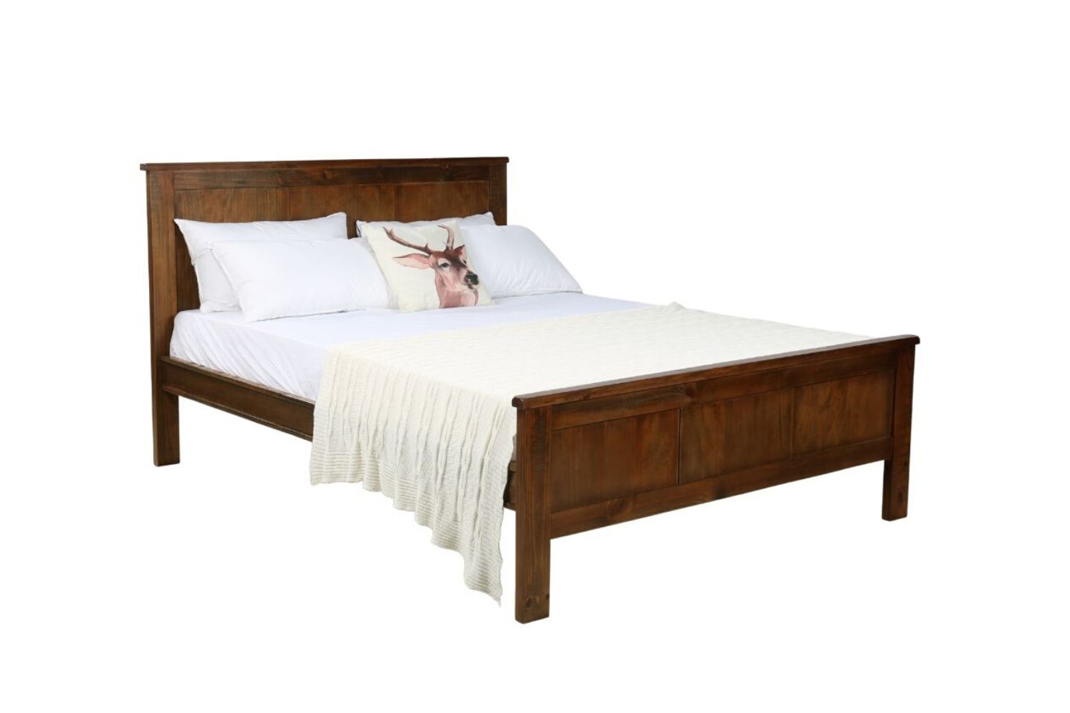 WOODLAND Bed Frame in Queen Size (Rustic Brown)