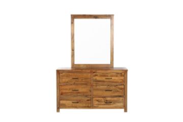 Picture of WOODLAND 6-Drawer Dresser with Mirror (Rustic Brown)