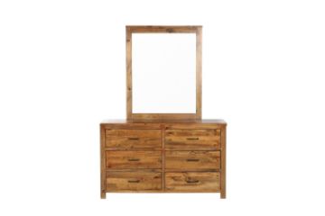 Picture of WOODLAND 6 DRW Dressing Table with Mirror (Rustic Brown)
