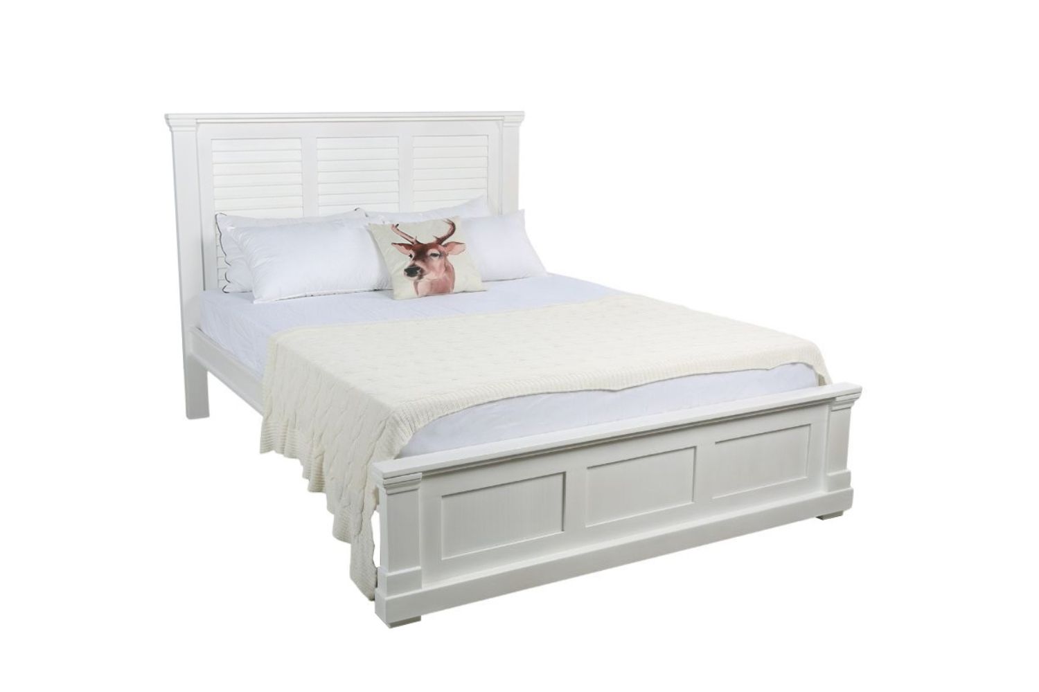 BICTON Bed Frame In Queen Size (White)