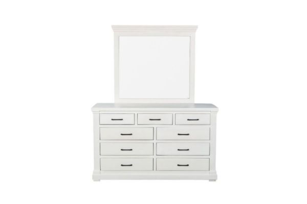 Picture of BICTON 9-Drawer Dresser with Mirror (White)