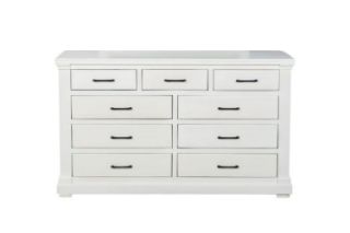 Picture of BICTON 9-Drawer Dresser with Mirror (White) - Dresser Only