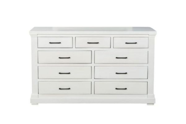 Picture of BICTON 9-Drawer Dresser with Mirror (White) - Dresser Only