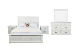 Picture of BICTON Bedroom Combo Set in Queen Size (White) - 5PC Combo Set