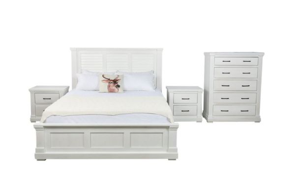 Picture of BICTON Bedroom Combo Set in Queen Size (White) - 4PC Combo Set
