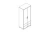 Picture of DUBLIN 2-Door 2-Drawer Wardrobe (White & Oak Colour)