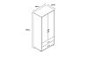 Picture of DUBLIN 2-Door 2-Drawer Wardrobe (White & Oak Colour)