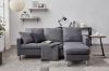 Picture of HADLEY 3 Seater with Ottoman Fabric Sofa (Light Grey)