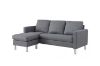 Picture of HADLEY 3 Seater with Ottoman Fabric Sofa (Light Grey)