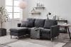 Picture of HADLEY 3 Seater with Ottoman Fabric Sofa (Dark Grey)