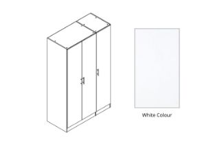 Picture of BESTA 3 DOOR Wall Solution Modular Wardrobe (BEFG) - White Colour