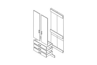 Picture of BESTA Wall Solution Modular Wardrobe - Part H (White Colour)