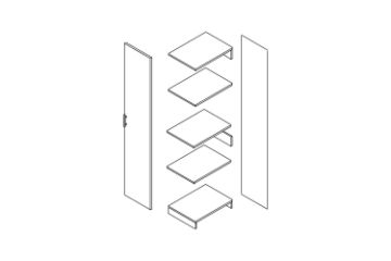 Picture of BESTA Wall Solution Modular Wardrobe - Part E (White Colour)