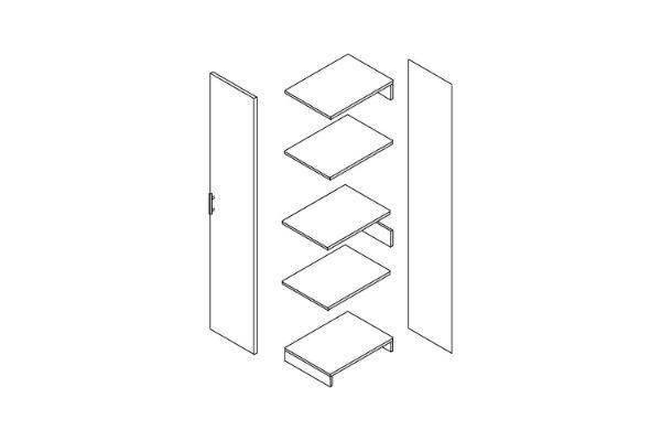 Picture of BESTA Wall Solution Modular Wardrobe - Part E (White Colour)