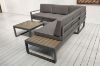 Picture of BELMOND Aluminium Sectional Outdoor Lounge Sofa Set (Dark Grey Cushions + Dark Frame)