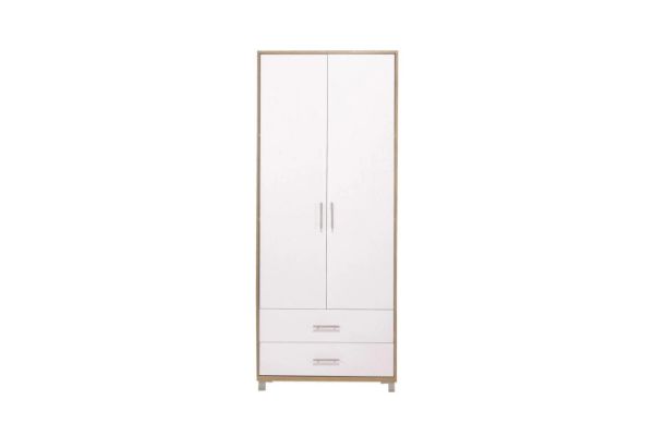 Picture of DUBLIN 2-Door 2-Drawer Wardrobe (White & Oak Colour)