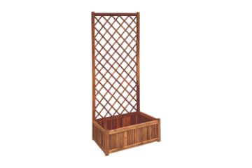Picture of [FLOOR MODEL CLEARANCE]BISTRO Outdoor Acacia Wood Flower Pot with Trellis (Large) (80x38x180)