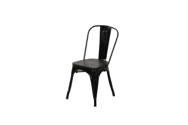 Picture of TOLIX Replica Dining Chair with Solid Rustic Elmwood (Black)