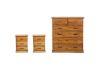 Picture of COTTAGE HILL Solid Pine Bedroom Combo in Queen Size (Antique Oak Colour) - 3PC Set