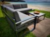 Picture of BELMOND Aluminium Sectional Outdoor Lounge Sofa Set (Dark Grey Cushions + Dark Frame)