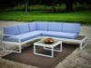 Picture of BELMOND Aluminum Sectional Outdoor Lounge Sofa Set (Light Grey Cushions + White Frame)