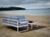 Picture of BELMOND Aluminum Sectional Outdoor Lounge Sofa Set (Light Grey Cushions + White Frame)