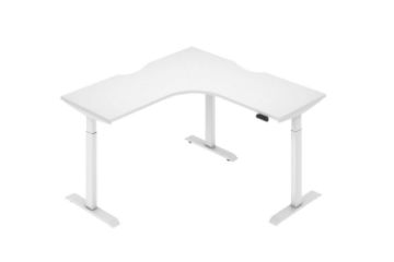 Picture of UP1 150/160 L-SHAPE Adjustable Height Standing Desk (White Top White Base)