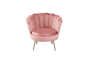 Picture of EVELYN Curved Flared Accent Velvet Chair (Pink)