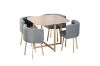 Picture of FREEMAN Space Saver 5PC Dining Set (Wood Table + Grey Chairs)