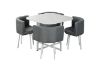 Picture of FREEMAN Space Saver 5PC Dining Set (White Table + Grey Chairs)