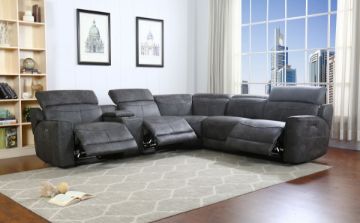 Picture of PICO DUAL POWER Sectional Modular Reclining Sofa (Cup Holders, Storage, 6 Motors, Adjustable Headrest)