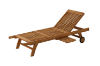 Picture of BALI Outdoor Solid Teak Sun Lounger with Slide Out Tray