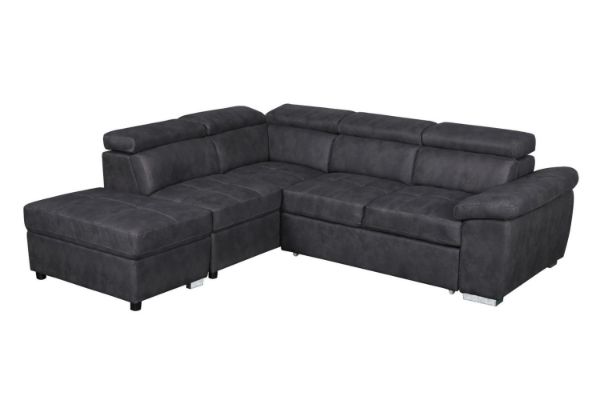 Picture of GRAYSON Pull-Out Sectional Sofa Bed with Storage Ottoman - Facing Left