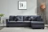 Picture of NEBULA Sectional Sofa with Storage Ottoman & Drop-Down Console (Dark Grey) - Facing Right