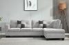 Picture of NEBULA Sectional Sofa with Storage Ottoman & Drop-Down Console (Light Grey) - Facing Left