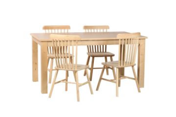 Picture of VICTOR 5PC Dining Set (Natural) - 1.4M Table + 4x Chairs