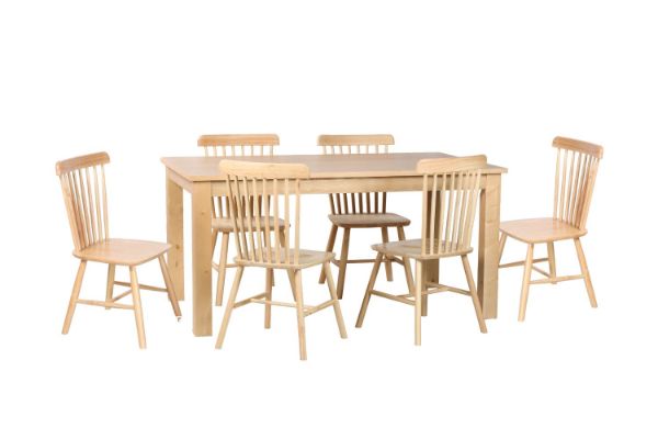 Picture of VICTOR 7PC Dining Set (Natural) - 1.6M Table + 6x Chairs