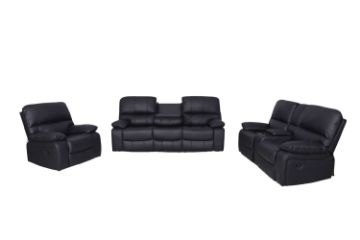 Picture of BOSTON Reclining Sofa (Black) - 1 Seater Recliner (Rocking Chair)