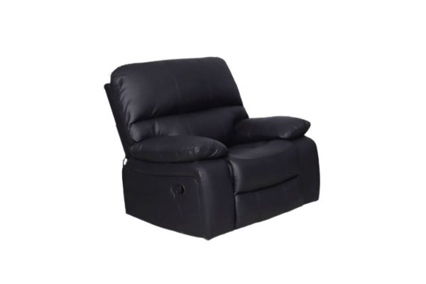 Picture of BOSTON Reclining Sofa (Black) - 1 Seater Recliner (Rocking Chair)